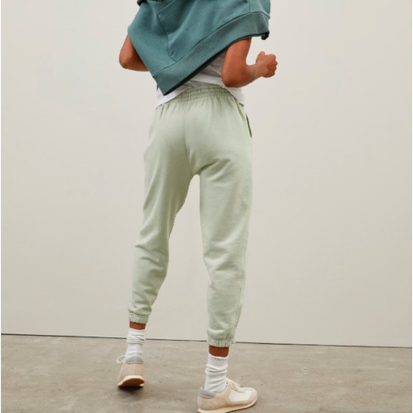 Everlane Womens Track Jogger Small Light Green Sweatpants Organic Cotton NWT - Picture 2 of 9